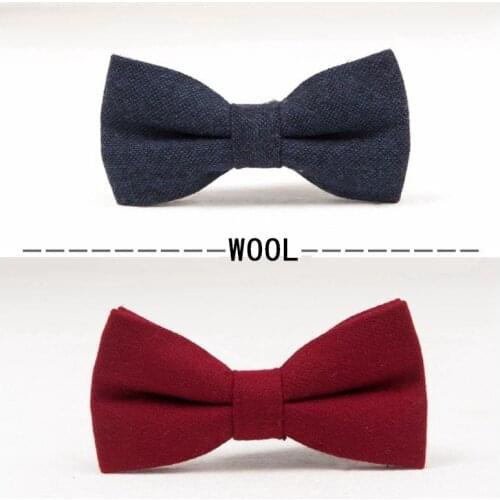 Fashion Wool Bow Tie Finest Mens Bowtie Business Black Bowknot Party Neckwear Stage Butterfly Groom Women Red Blue White