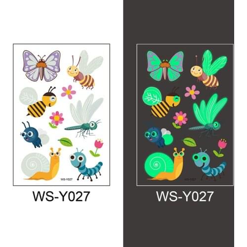 Tattoo Stickers Luminous Child Kid Temporary Fake Tattoos Glow Paste on Face Arm Leg for Children Body Art Sticker