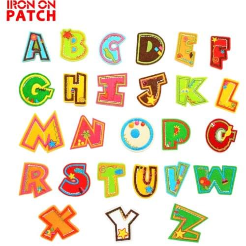 Alphabet Letter Patches Embroidered Iron On Patch For Clothing Badges Paste For Bag Pants Sewing crafts
