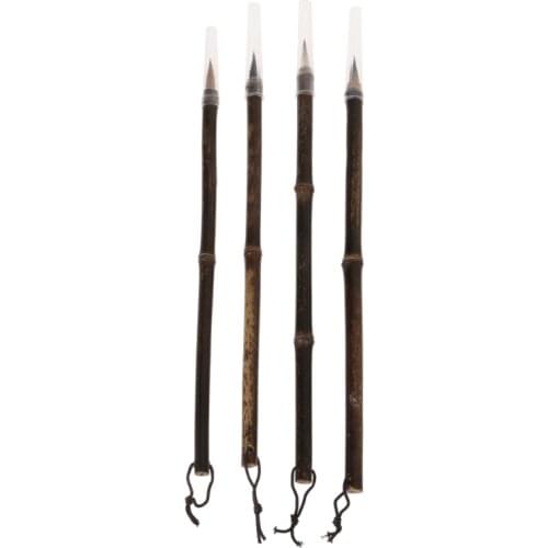 New Chinese Painting Brush Natural Bamboo Pole Regular Script Calligraphy Brush Multiple Hairs