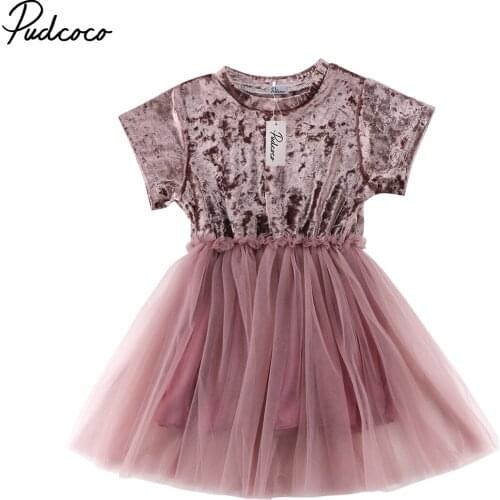 2018 Brand New Toddler Infant Child Kid Baby Girls Summer Velvet Party Pageant Tutu Lace Tulle Dress Retro Chiffon Clothes 6M-5T