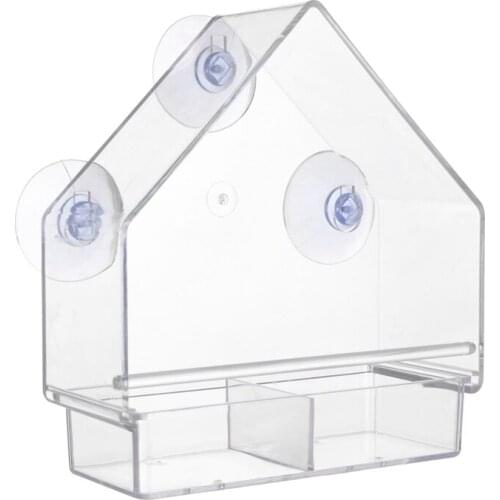 Window Bird Feeder,Removable Sliding Tray with Suction Cup,All Weather for Wild Birds,Easy to Clean,Clear Acrylic