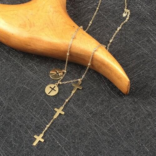 Necklace Women 2020 Fashion Charming Cross Pendant Chain Clavicle Chain Pretty Simple Girl Necklace Accessories