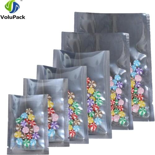 Variety of Sizes 100pcs Clear/ Silver Tear Notch Heat Sealing Vacuum Package Bags Mylar Flat Open Top Pouch Bag