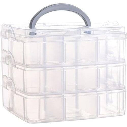 Transparent Portable Large Jewelry Organizer Removable Grids Jewelry Storage Rings Necklaces Box Container Case Display