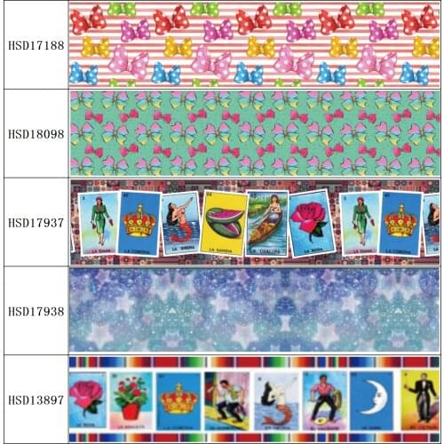 22MM 25MM 38MM 50MM 75mm Printed Pattern on Grosgrain Ribbon for diy ribbon