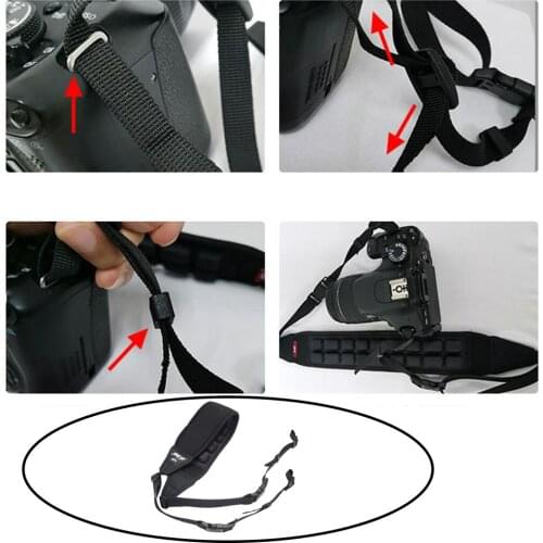 Camera Neck Strap with Quick Release, Adjustable Camera Air Cushion Shoulder Sling Strap for DSLR Camera, Black