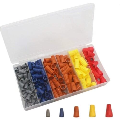 SHGO HOT-180Pcs Electrical Wire Connectors Screw Terminals, Easy Twist On Connector Kit With Spring Insterted Wire Nuts Cap Co