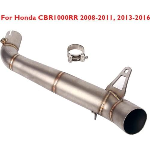 Motorcycle Exhaust System Link Pipe Slip on 60.5mm Tip Connector Middle Mid Pipe for Honda CBR1000RR 2008-2011 2013-2016