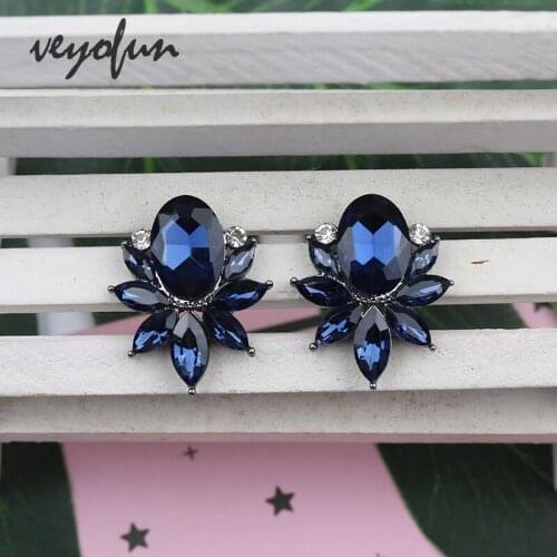 Veyofun Cute Crystal Party Stud Earrings for Women Fashion Jewelry Gift Wholesale