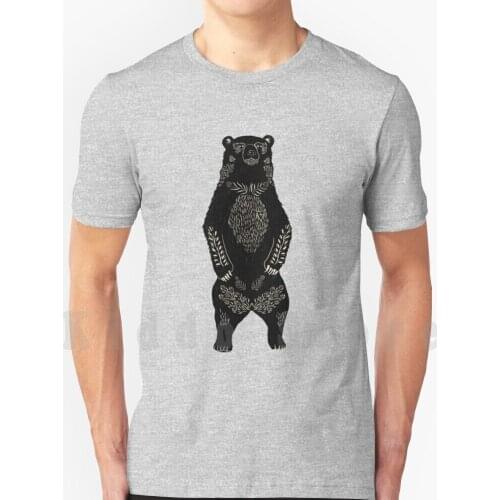 Magic Black Bear T Shirt Diy Big Size 100% Cotton Bear Black Folk Animal Lover Lovers Nature Perez Spirit Natural Winter