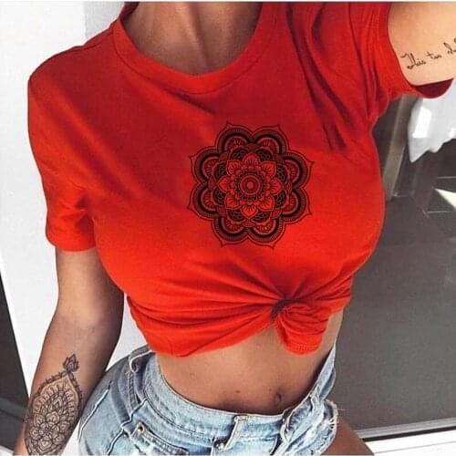 Women Fashion Floral Printed Summer Fashion Short Sleeve O-neck T-shirt Cool Style Shirt Tumblr Graphic Tshirts Female Clothes