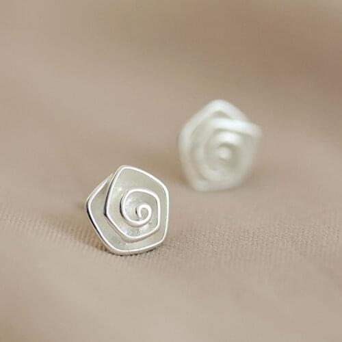 Daisies Elegant Pure 925 Sterling Silver Muti-layer Rose Flowers Stud Earrings For Women Statement Sterling-silver-jewelry