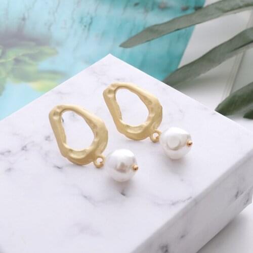 Irregular Pearl Earrings for Women Female Korean style Alloy Dangles Drop Earrings Wedding Party Fashion Jewelry Wholesale