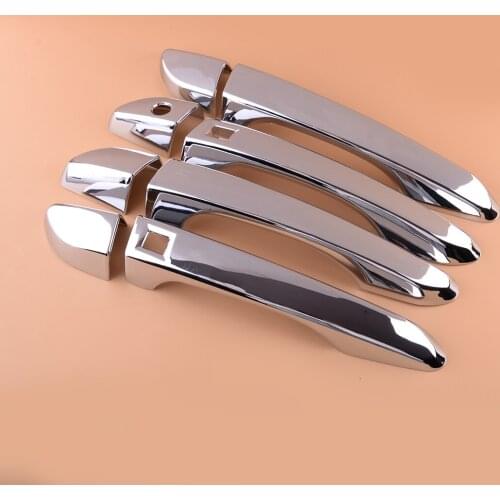 1 Set ABS Car Door Handle Cover Molding Trim With 2 Smart Keyhole Fit For Hyundai Tucson 2016 2017 2018 High Quality