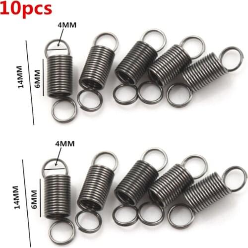 10pcs/lot 10MM Draw To 30mm Stainless Steel Small Tension Spring With Hook For Tensile DIY Toys