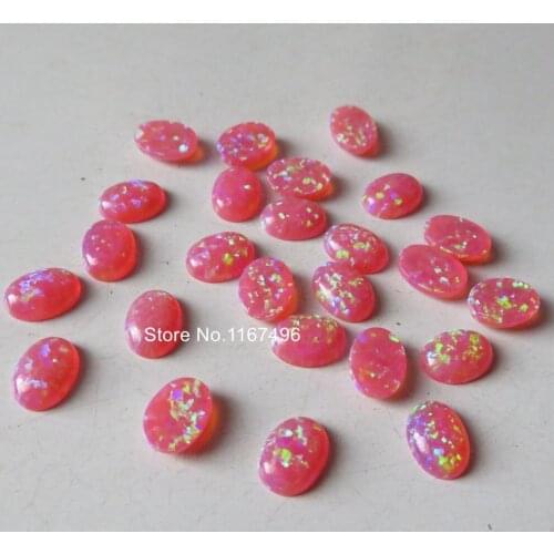 100pcs/ lot op07 6x8mm Oval Opal Oval Fire Opal Stone ,Synthetic Opal Stone, Oval Cabochon Opal