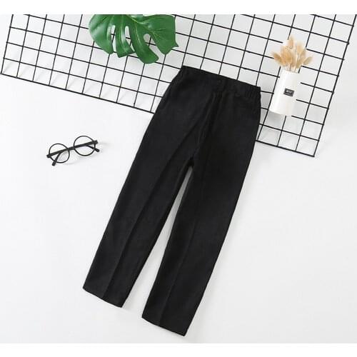 2021 NEW Childrens Elastic Khaki Black Trousers Primary School Boys Performance Clothes Big Kids Pants