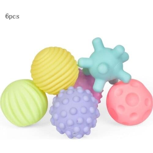 6PC Infant Soft Ball Toys Multi-Texture Touch Ball Eco-Friendly Colorful Ball Baby Water Game Water Balloons Bath Toys For Kids