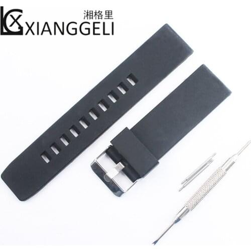 Watch accessories 22mm silicone watch with straight flat pin buckle for all men and women outdoor sports and leisure watch band