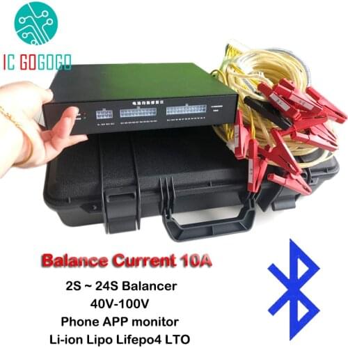 10A Balance eBike Bluetooth Lithium Battery Active Equalizer 2S ~ 24S BMS Li-ion Lipo Lifepo4 LTO Balancer APP Protection Board