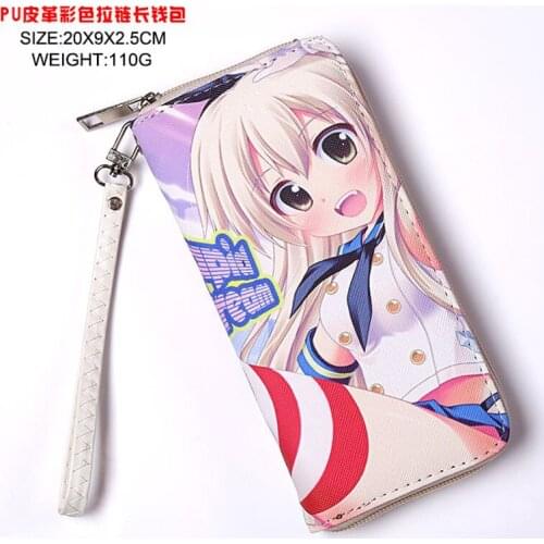 Anime Kantai Collection Colorful Long Wallet Printed With Shimakaze Fashion Design Coin Purse for Cosplay Gift