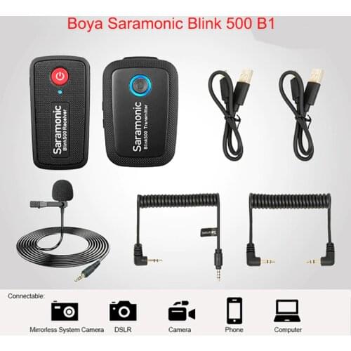 Boya Saramonic Blink 500 Blink500 B1 B2 B3 B4 Wireless Lavalier Lapel Microphone Studio Condenser Interview Mic for Phone DSLR