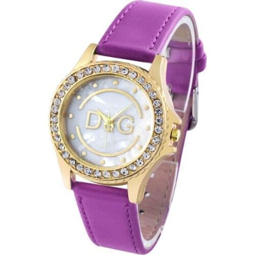 Часы женские luxury brand DQG quartz watches Fashion Leather strap Bear watches for women Crystal dress watch women Gift Reloj