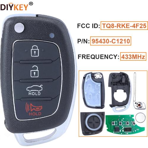 KEYECU P/N: 95430-C1210 Flip Remote Key Replacement for 2017 2018 2019 Hyundai Sonata FCC: TQ8-RKE-4F25
