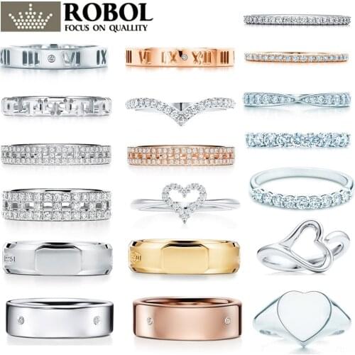 Original 925 Sterling Silver Ring with Original Engraved Rhinestone Ring Fashion Elegant Woman Jewelry Ring Free Shipping