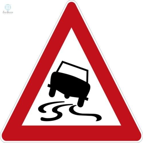 Red Side Watch The Car Skidding Traffic Caution Sticker PVC Warning Waterproof Removable Adhesive Sticker