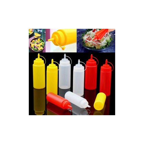 LINSBAYWU 1 Pcs 8/12/16/24oz Plastic Kitchen Oil Sauce Ketchup Squeeze Bottle Condiment Dispenser Home Kitchen Accessories