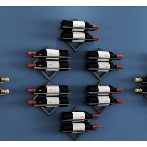 Metal Iron Wall Mount Wine Bottle Holder Creative Free Combination Home Decoration Wine Rack Bar Wine Rack Wall Hanging Decor