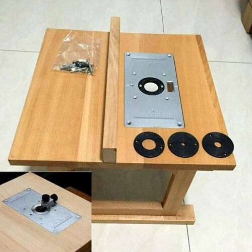 Multifunctional Aluminium Router Table Insert Plate Machine Trimmer Router Woodworking Engraving Wood Models Benches J3X8