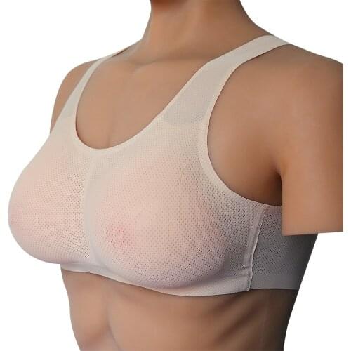 Shapewear A-E Cup Triangle Fake Breasts with Underwear Set Mesh Sexy Underwear CD Cross-dressing Silicone Prosthetic Breast