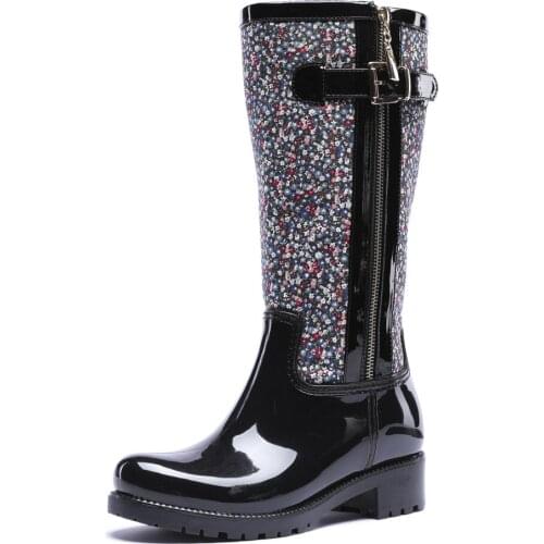 20-1167 TONGPU Built-Up Waterproof Rain Boots with Delicate Shaft Design