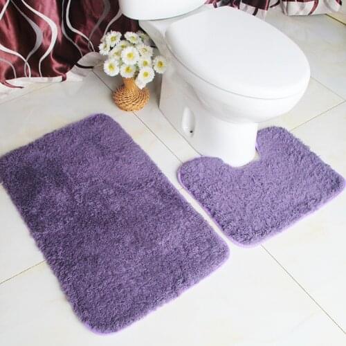 Anti Skid Floor Mat For Toilet Modern Simple Style U-shaped Floor Mat Bathroom Mat Plush Fabric Good Water Absorption Durable