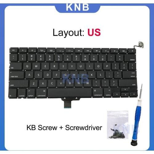 New US Replacement Keyboard with Screws + Screwdriver For Macbook Pro 13" A1278 2009 2010 2011 2012 Year