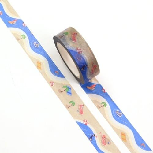 NEW 10pcs/Lot Decorative Cute Beach On Vacation Washi Tapes DIY Planner Stickers Adhesive Masking Tape Stationery