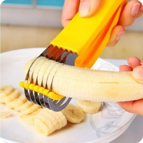 Quevinal 50 pieces New Banana Slicer Chopper Fruit Cutter Cucumber Vegetable Peeler Salad Home Tool