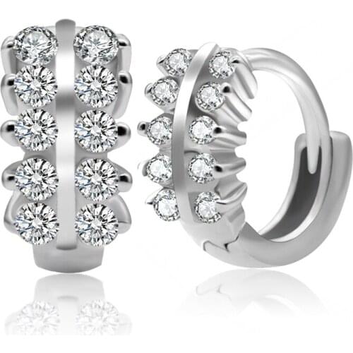 Real Pure 925 Sterling Silver Women Earrings CZ Wedding Jewelry Exquisite Earrings For Woman Female Fashion Wedding Jewelry Gift