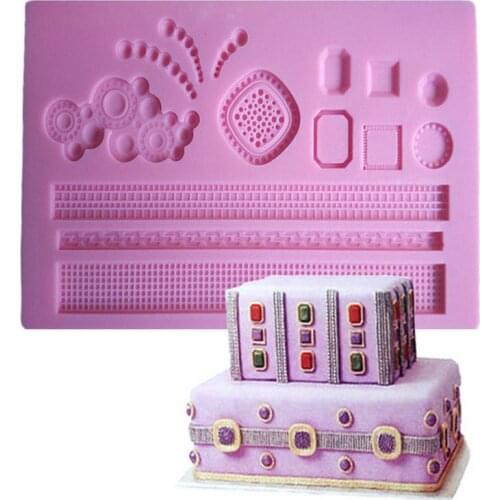 DIY Pearl Silicone Embossing Mold Fondant Cake Decorating Tool Sugarcraft Stamp Candy Gum Mould H725