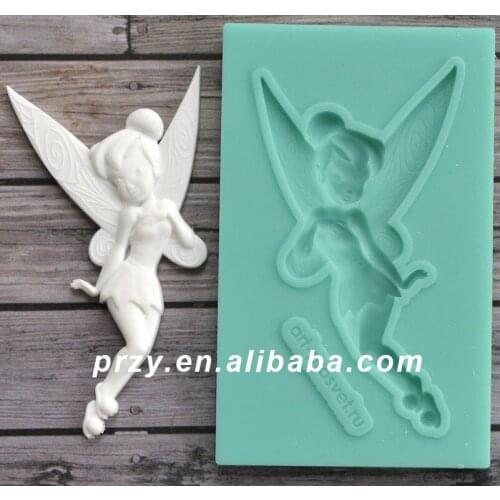 Silicone Mold Fairy Tinker Bell Crafts Decorating Candy Fondant Silicone Mold Moulds Silicone Rubber for Cake Decorations PRZY