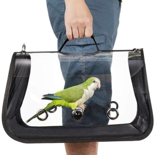 TECHOME Travel Outdoor Bird Carrier Bag Portable PVC Transparent Bird Travel Cage Bag Small Pet Holders Breathable Parrot Bag