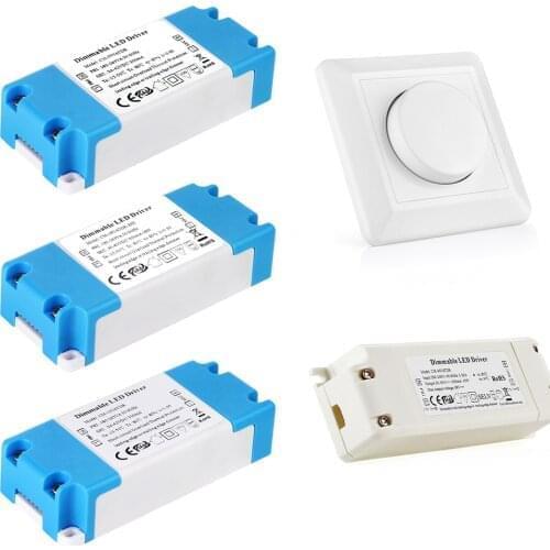 LED Driver Switch 7W 12W 18W 42W Dimmable + Leading/Trailing Edge Dimmer LED Driver for 300mA-1500mA LED Bulbs Ceiling Light