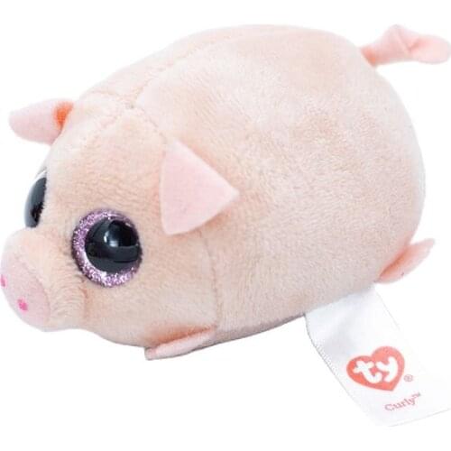 10CM New Ty Beanie Boos Big Eyes Phone Wipe Pink Suckling Pig Plush Dolls Collection Stuffed Toy Child Birthday Christmas Gift
