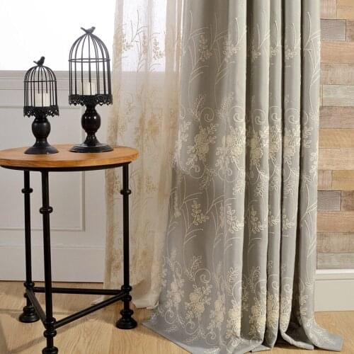 Retro Pastoral Style Cotton and Linen Curtain Embroidered Decorative Curtain Custom Curtains for Living Dining Room Bedroom