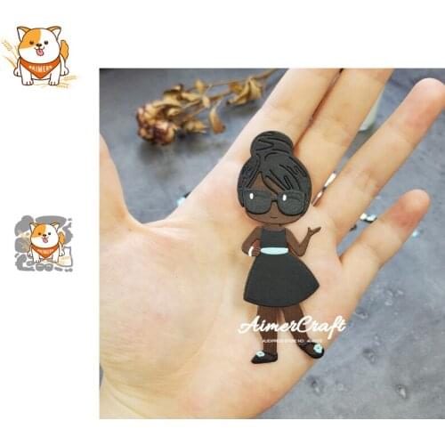 Lady Sunglasses Hat Metal Cutting Dies Scrapbooking Stencil Decorative Embossing Craft Die Cuts Card Making New Dies For 2020