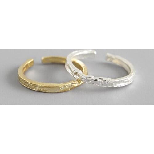 100% 925 sterling silver Irregular surface engagment rings for women fine jewelry, fashion gold color finger ring woman