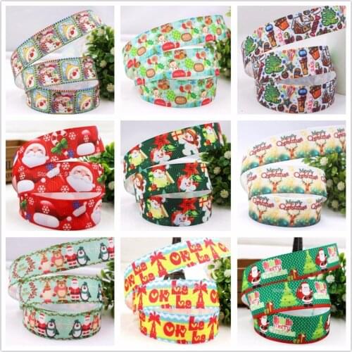 1472023 ,25mm 10 yards Cartoon Christmas Series printed grosgrain ribbon,Clothing accessories,DIY jewelry wedding package